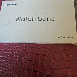 New brown leather watch band for a smart watch.